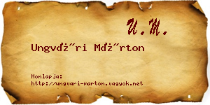 Ungvári Márton névjegykártya