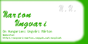 marton ungvari business card