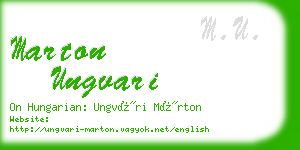 marton ungvari business card